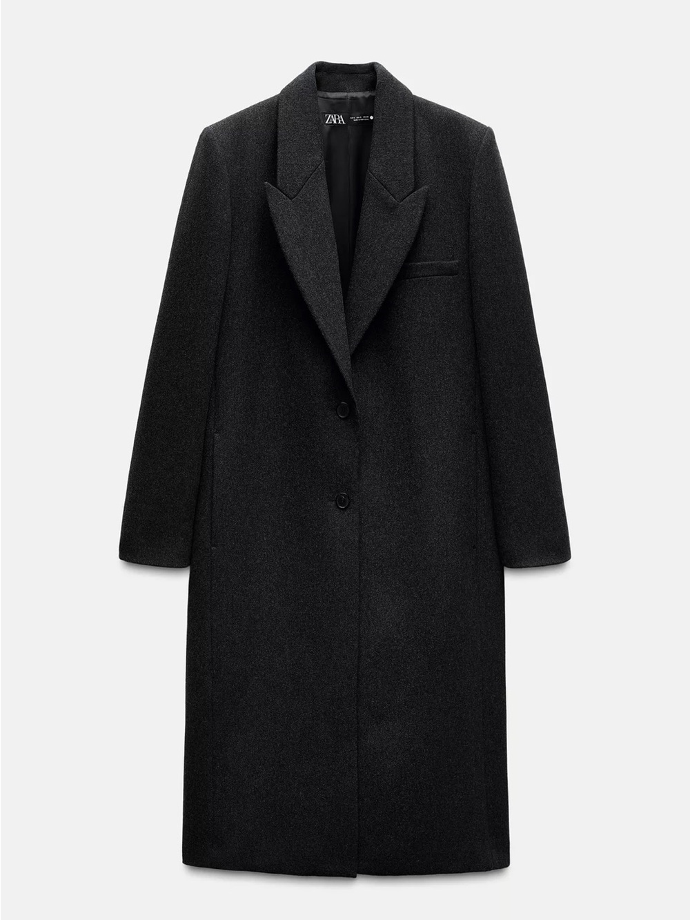 Zara Long Wool-Blend Trench Coat